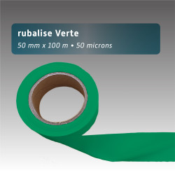 Rubalise plastique unie verte 50mm*100m